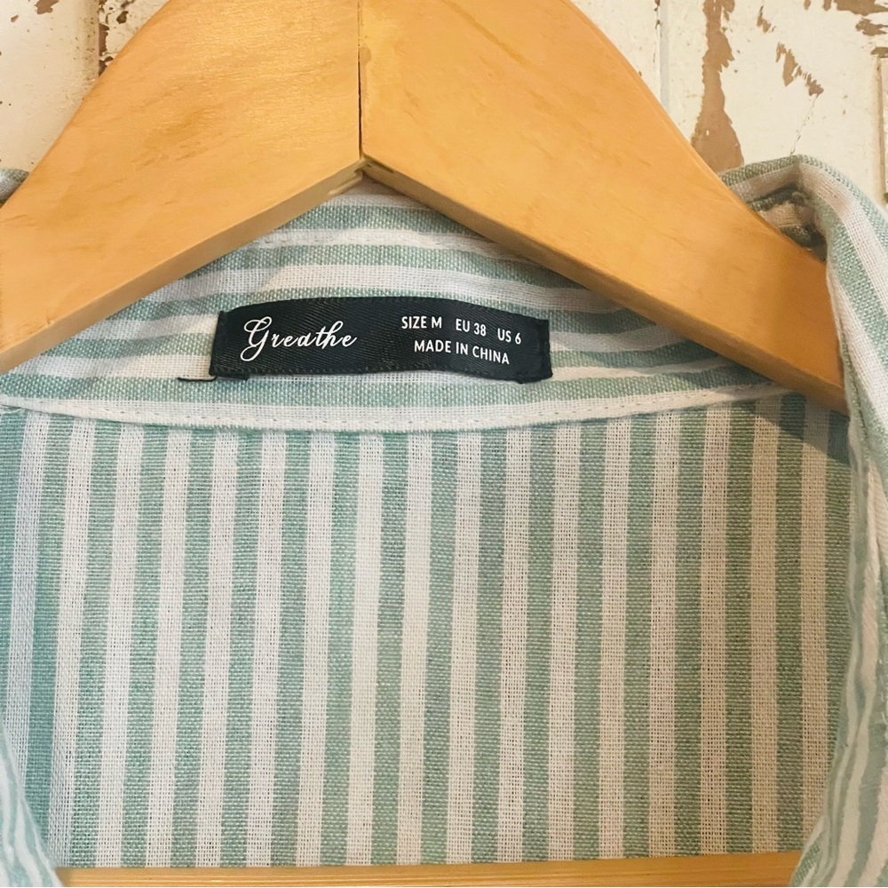 Green and White Striped Top - Picture 5 of 7